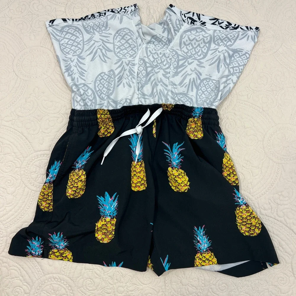 Chubbies Mens Pineapple Print Swim Trunks Black Blue Yellow Large 5.5 Inseam
